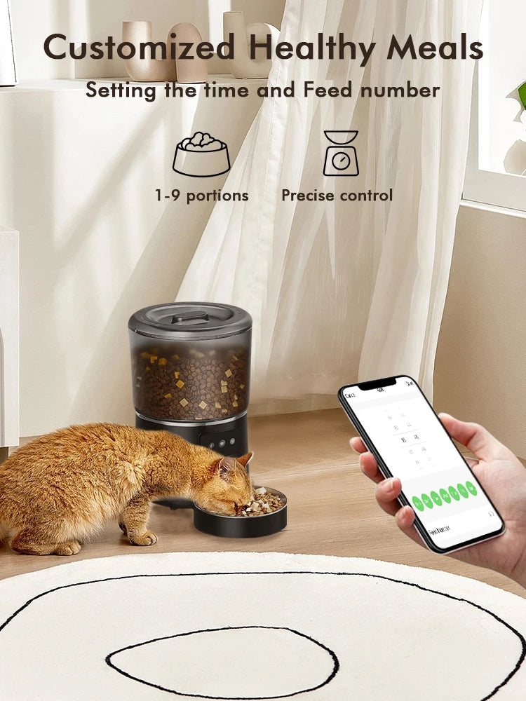 MyPetsBay™ Smart Automatic Pet Feeder 4L App-Controlled Food Dispenser for Cats & Dogs