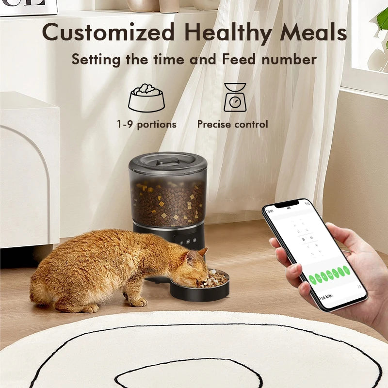 MyPetsBay™ Smart Automatic Pet Feeder 4L App-Controlled Food Dispenser for Cats & Dogs