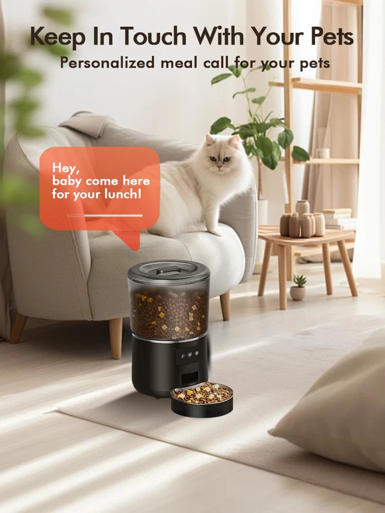 MyPetsBay™ Smart Automatic Pet Feeder 4L App-Controlled Food Dispenser for Cats & Dogs