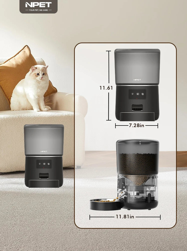 MyPetsBay™ Smart Automatic Pet Feeder 4L App-Controlled Food Dispenser for Cats & Dogs