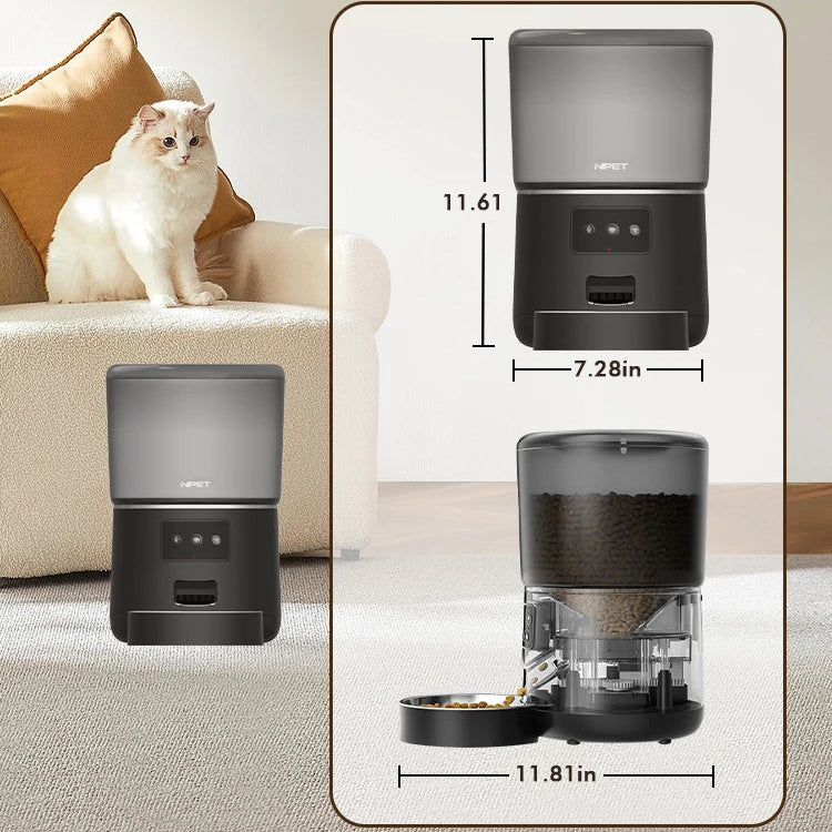 MyPetsBay™ Smart Automatic Pet Feeder 4L App-Controlled Food Dispenser for Cats & Dogs