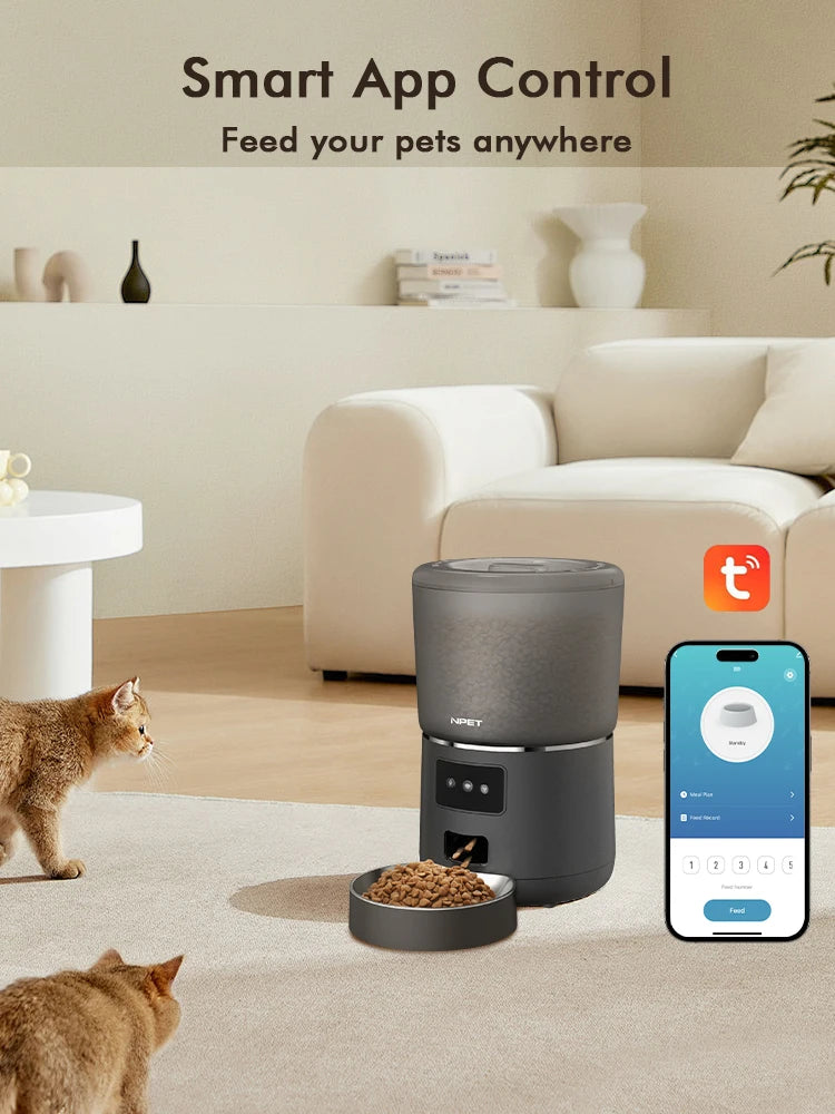 MyPetsBay™ Smart Automatic Pet Feeder 4L App-Controlled Food Dispenser for Cats & Dogs