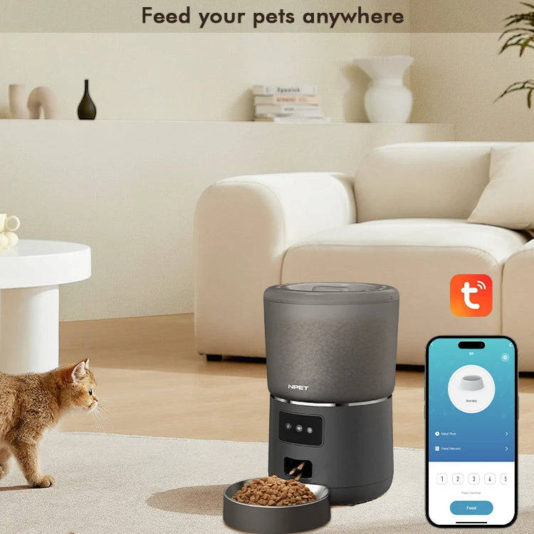 MyPetsBay™ Smart Automatic Pet Feeder 4L App-Controlled Food Dispenser for Cats & Dogs