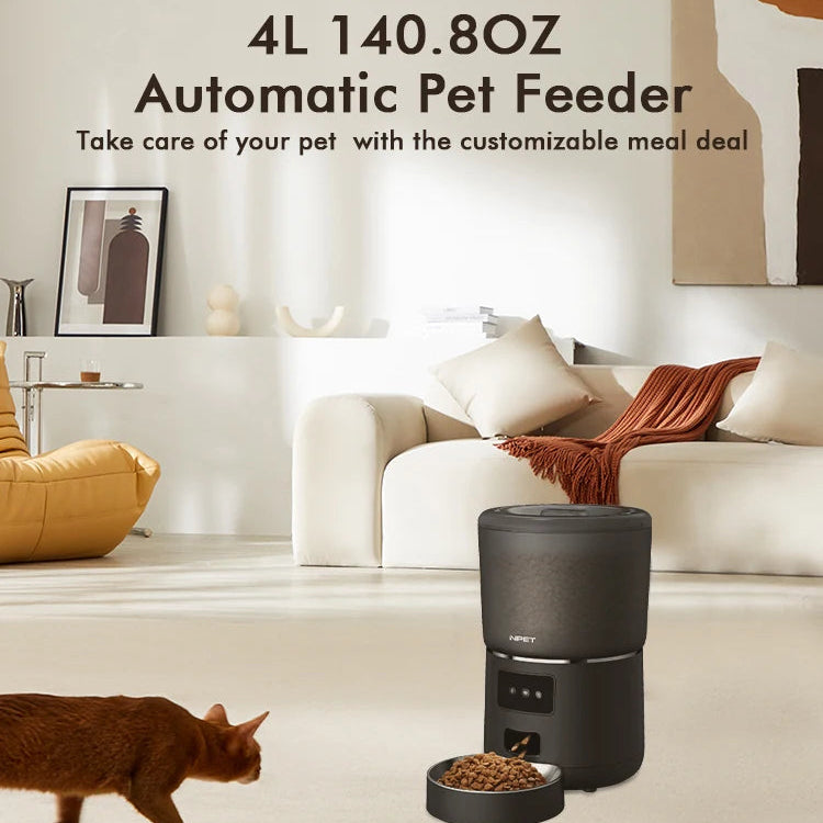 MyPetsBay™ Smart Automatic Pet Feeder 4L App-Controlled Food Dispenser for Cats & Dogs