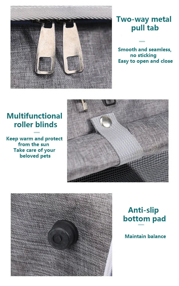 MyPetsBay™ 3-in-1 Bicycle Pet Carrier Bag  Convertible Cat & Small Dog Travel Backpack for Outdoor Adventures