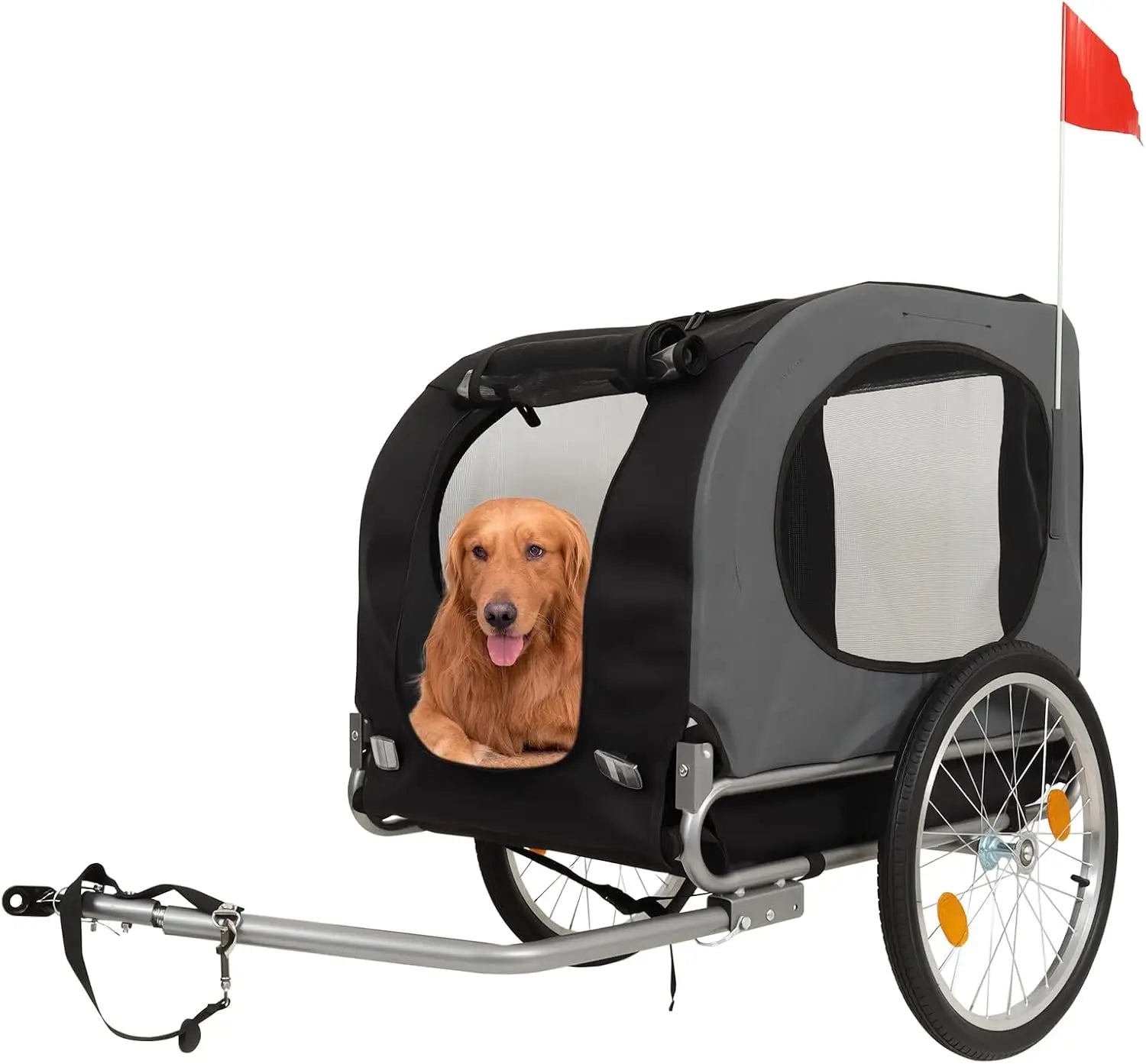 MyPetsBay™ Dog Bike Trailer Waterproof Foldable Pet Cart for Safe & Easy Rides