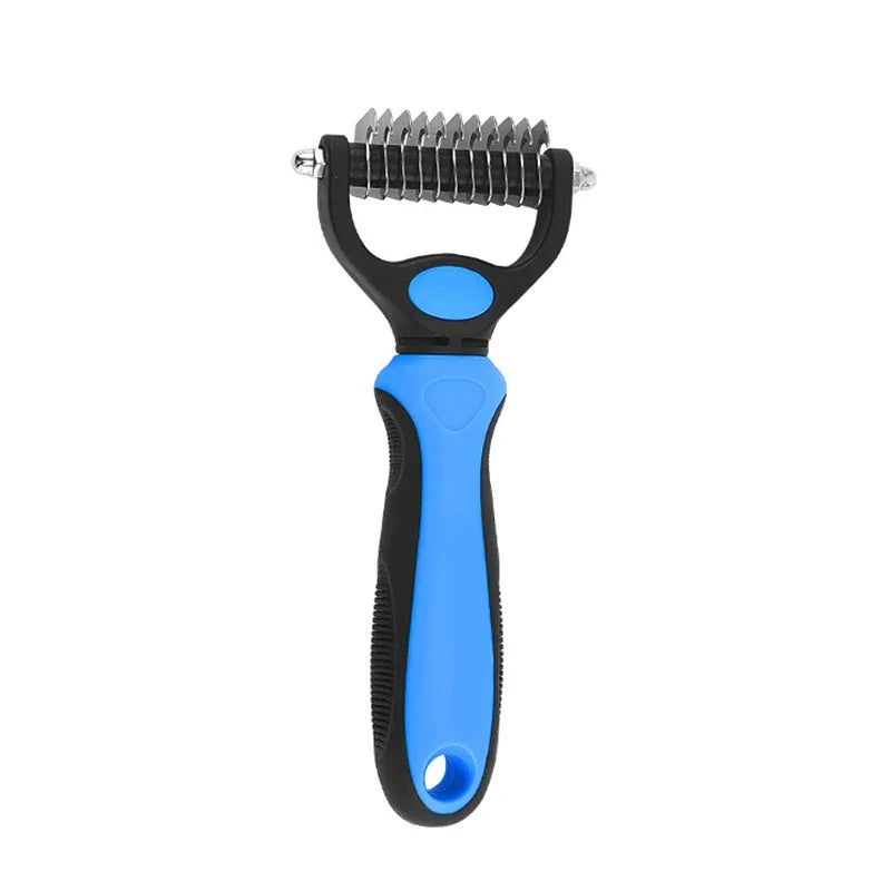 MyPetsBay™ Self-Cleaning Pet Deshedding Comb – Stainless Steel Hair Remover & Grooming Tool for Cats & Dogs