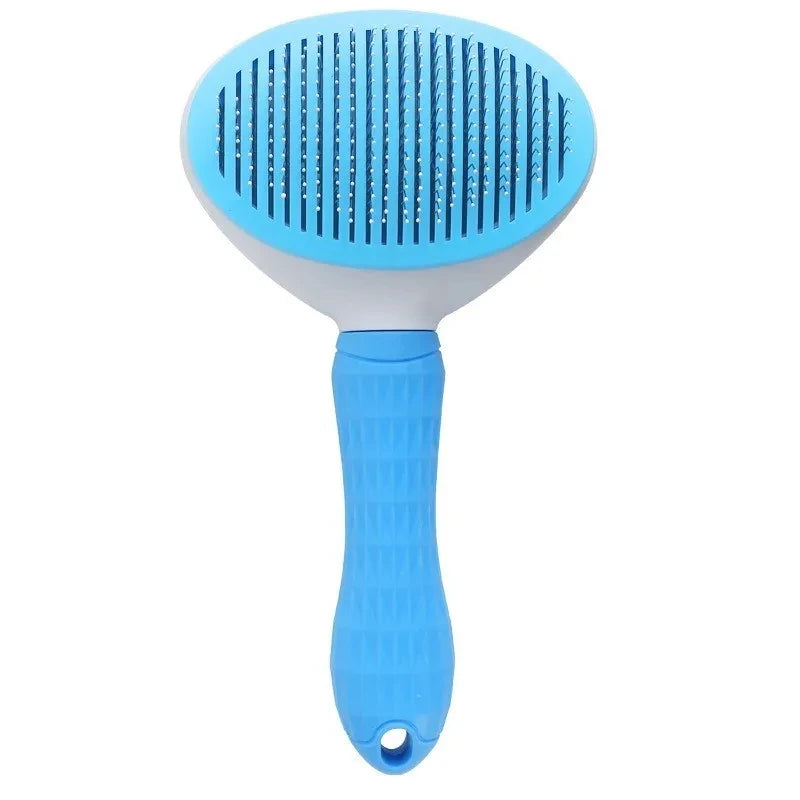MyPetsBay™ Gentle Pet Grooming Brush – Self-Cleaning Hair Removal Comb for Dogs & Cats