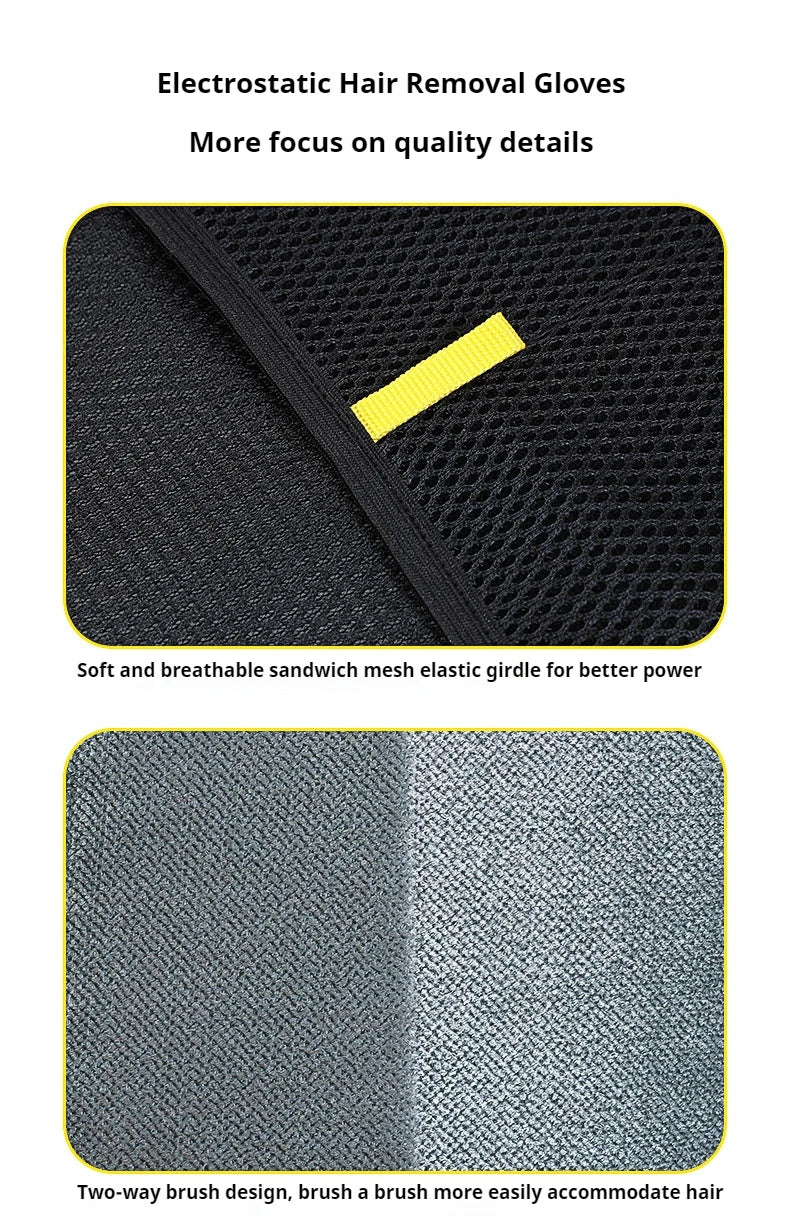 MyPetsBay™ Electrostatic Hair Glove Reusable, Washable Pet Hair Remover for Couch Carpet & Clothes