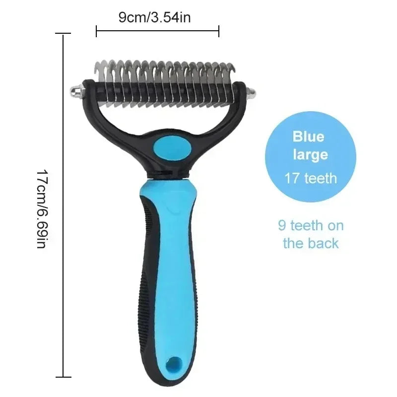 MyPetsBay™ Self-Cleaning Pet Deshedding Comb – Stainless Steel Hair Remover & Grooming Tool for Cats & Dogs
