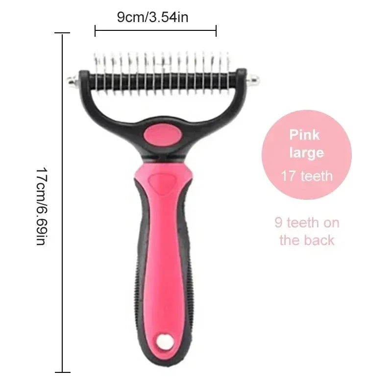 MyPetsBay™ Self-Cleaning Pet Deshedding Comb – Stainless Steel Hair Remover & Grooming Tool for Cats & Dogs