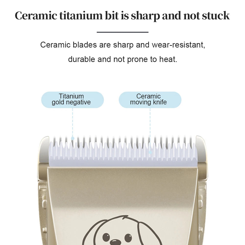 MyPetsBay™ Rechargeable Pet Clipper Grooming Kit – Professional Hair Trimmer & Shaver for Cats & Dogs