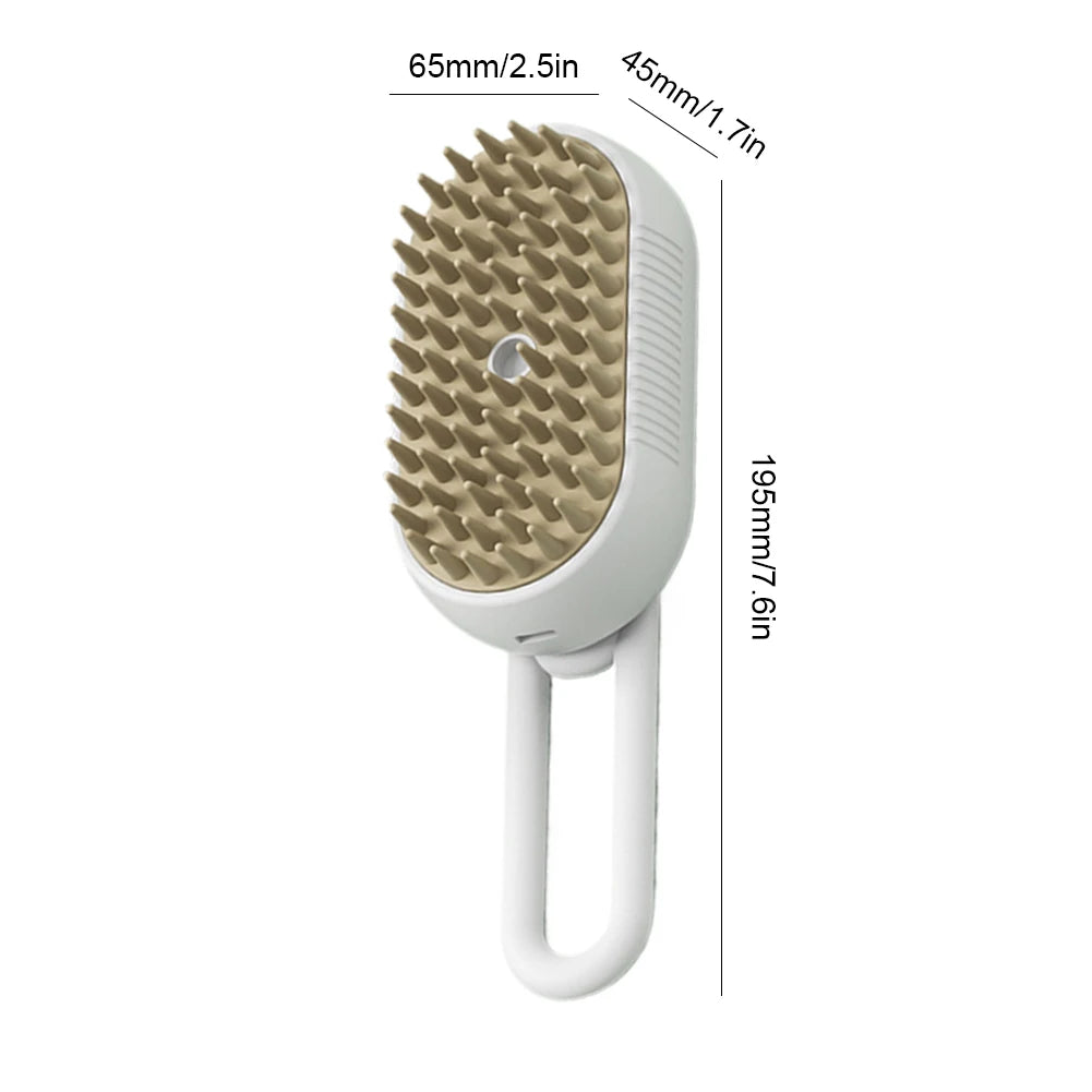 MyPetsBay™ 4-in-1 Steam Grooming Brush for Cats & Dogs USB Rechargeable  Gentle Massage  Easy Hair Removal