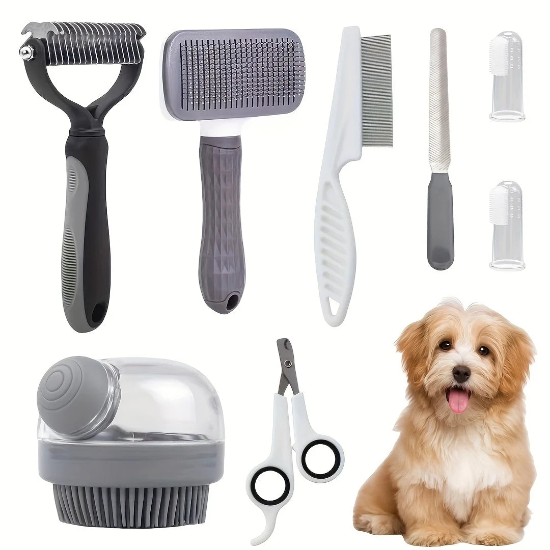 MyPetsBay™ 8-in-1 Pet Grooming Kit – All-in-One Care for Your Furry Friends