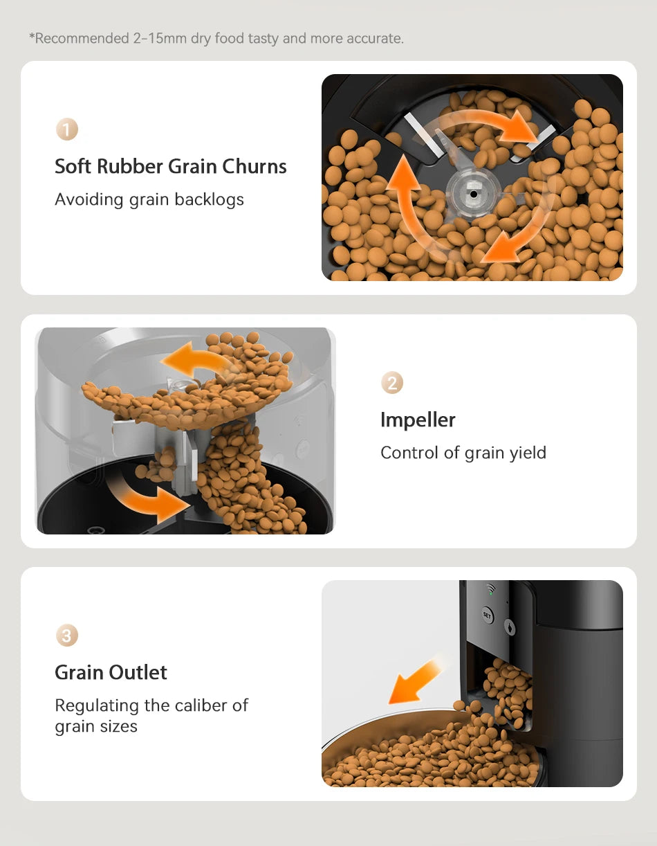 MyPetsBay™ ROJECO Smart Automatic Pet Feeder WiFi App Control Cat & Dog Food Dispenser