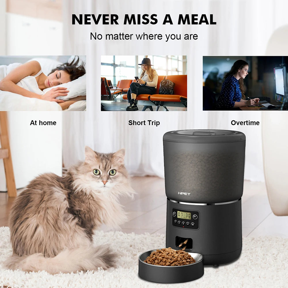 MyPetsBay™ Smart Automatic Pet Feeder 4L App-Controlled Food Dispenser for Cats & Dogs