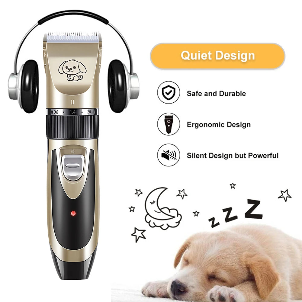 MyPetsBay™ Rechargeable Pet Clipper Grooming Kit – Professional Hair Trimmer & Shaver for Cats & Dogs