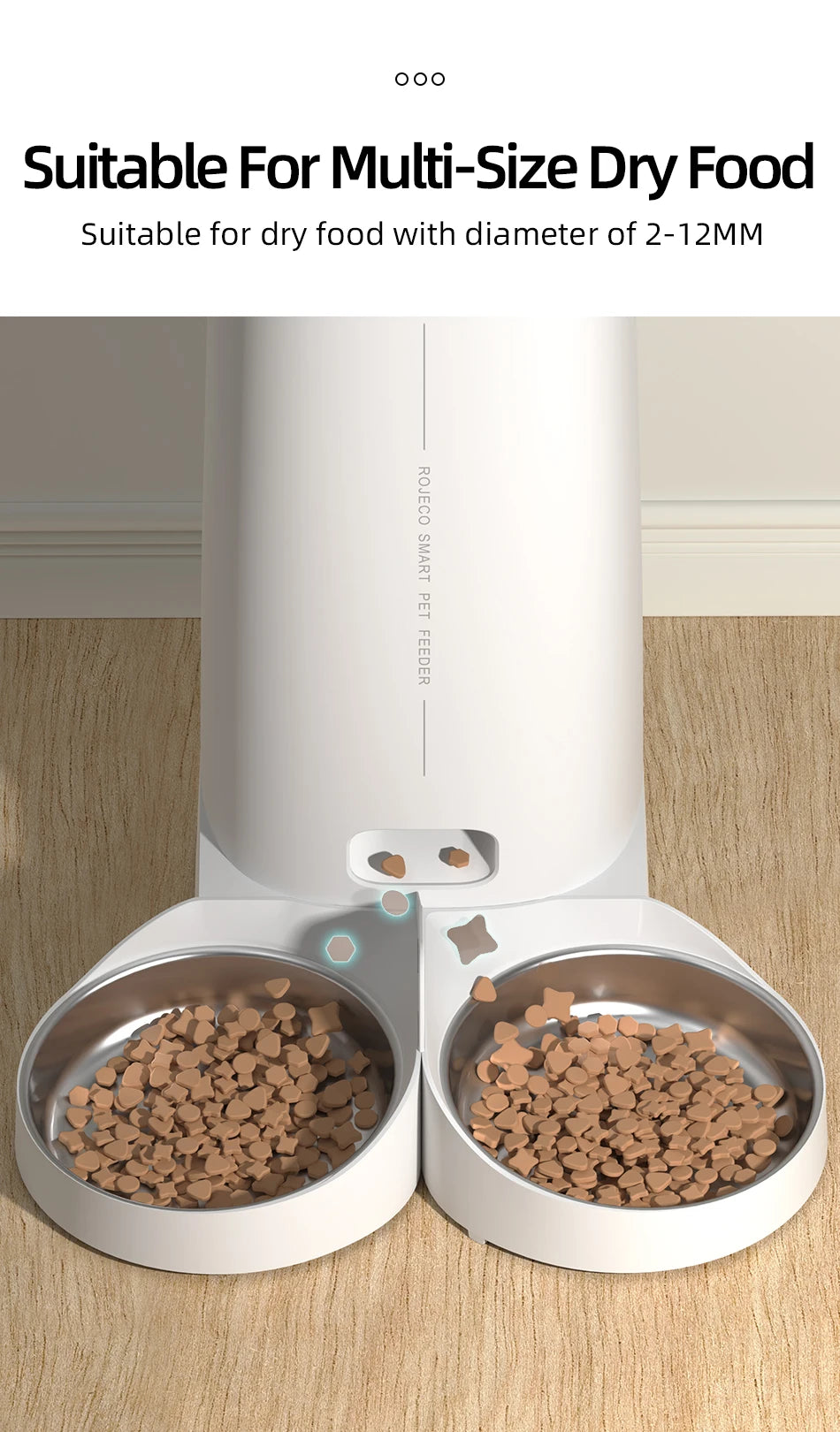 MyPetsBay™ Smart WiFi Automatic Pet Feeder Dual Bowl Food Dispenser for Cats & Dogs