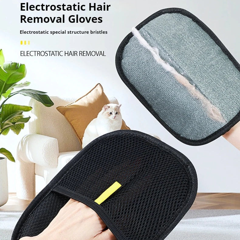 MyPetsBay™ Electrostatic Hair Glove Reusable, Washable Pet Hair Remover for Couch Carpet & Clothes