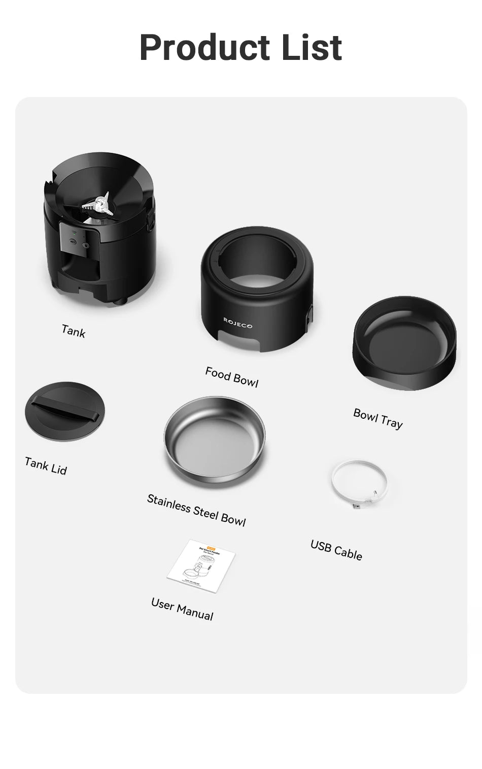 MyPetsBay™ ROJECO Smart Automatic Pet Feeder WiFi App Control Cat & Dog Food Dispenser