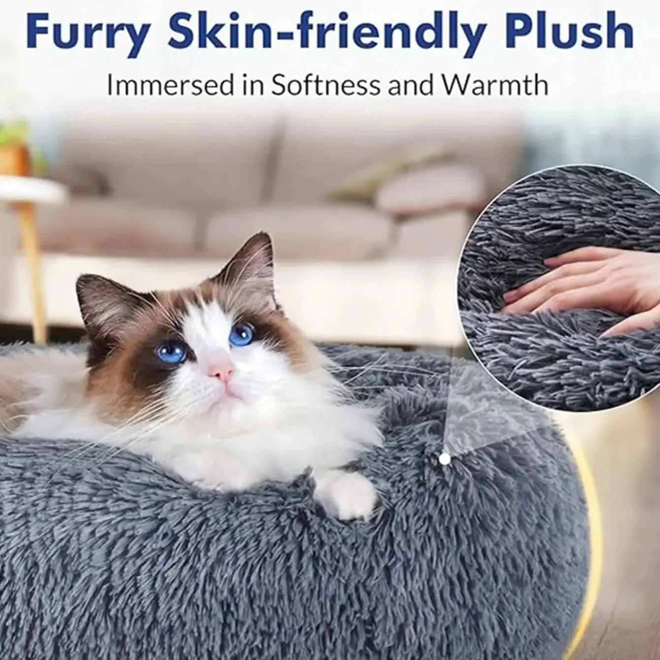 MyPetsBay™ Eco-Friendly Plush Pet Bed – Warm Corduroy Dog & Cat Sofa with Non-Slip Bottom, Machine Washabl