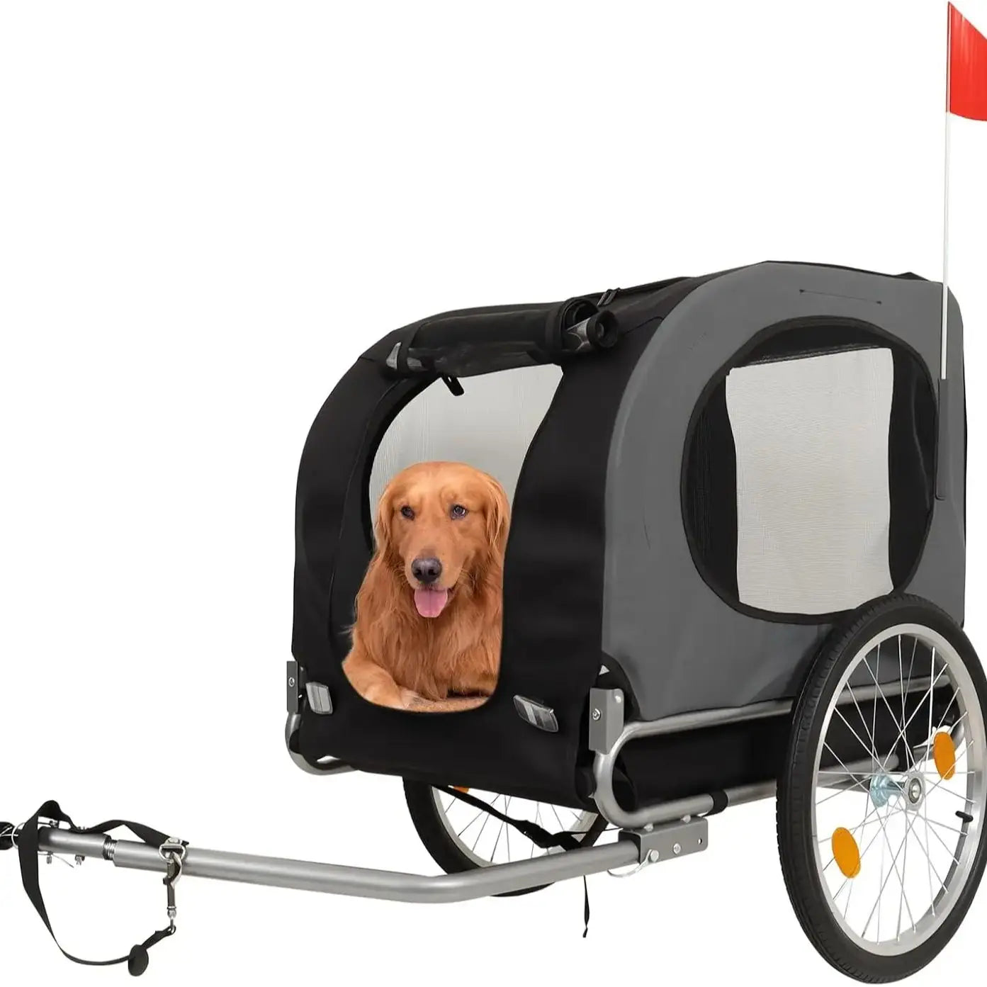 MyPetsBay™ Dog Bike Trailer Waterproof Foldable Pet Cart for Safe & Easy Rides