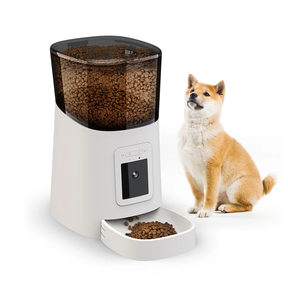 MyPetsBay™ 6L Smart Automatic Pet Feeder – WiFi App Control, Scheduled Feeding, Voice Call, Dual Power Supply for Cats, Puppies & All Dog Breeds