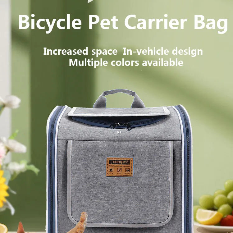 MyPetsBay™ 3-in-1 Bicycle Pet Carrier Bag  Convertible Cat & Small Dog Travel Backpack for Outdoor Adventures
