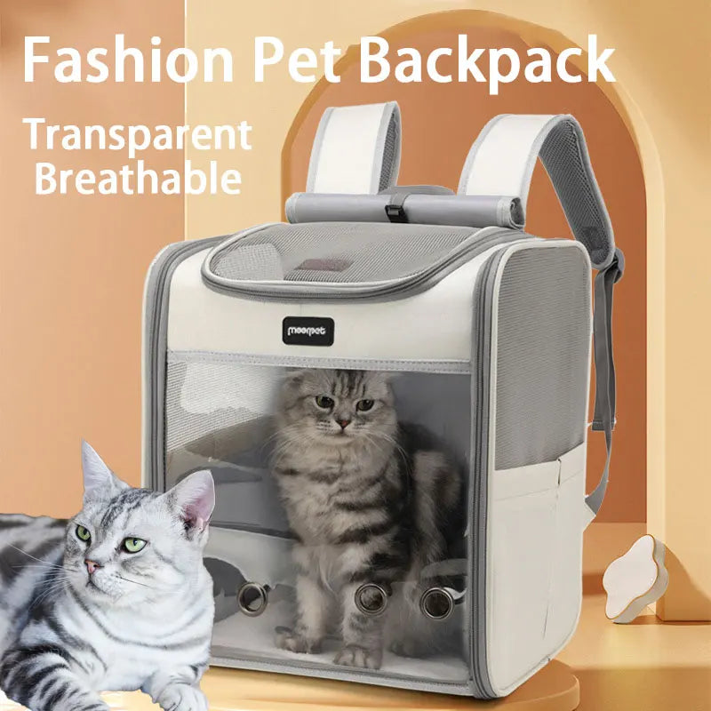 MyPetsBay™ Transparent Pet Backpack Comfort & Adventure for Your Furry Friend