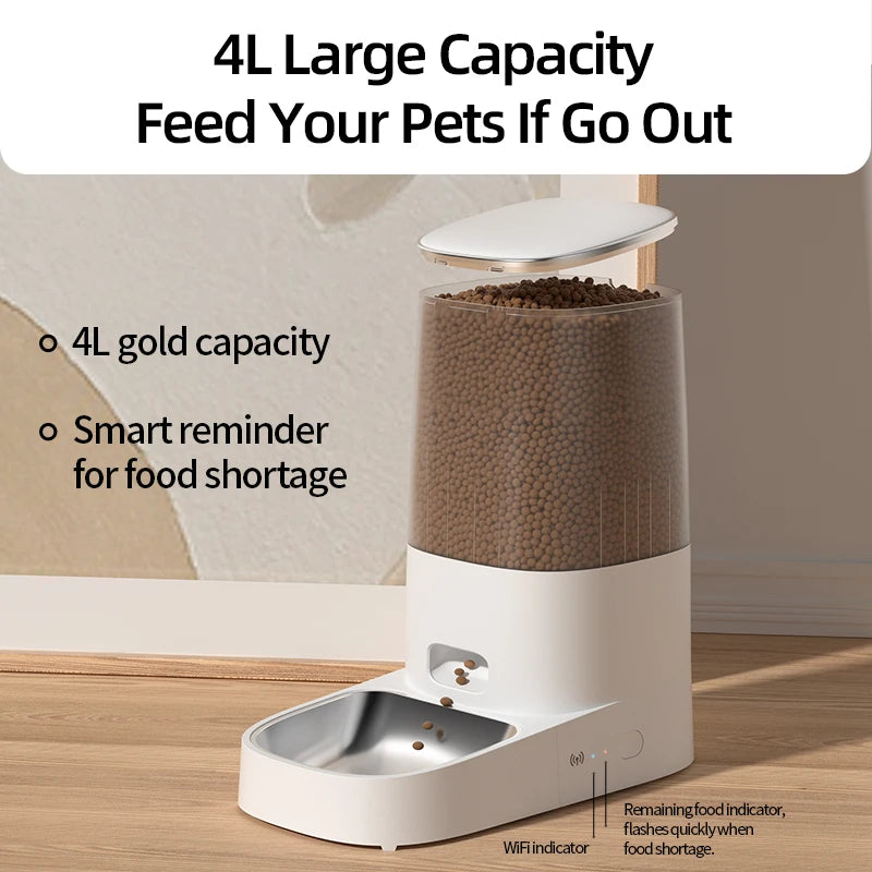 MyPetsBay™ Smart WiFi Automatic Pet Feeder Dual Bowl Food Dispenser for Cats & Dogs