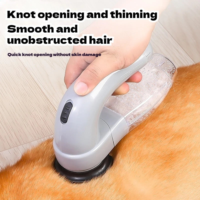MyPetsBay™ Portable Electric Pet Hair Vacuum & Massage Brush Dual-Purpose Grooming Tool for Cats & Dogs