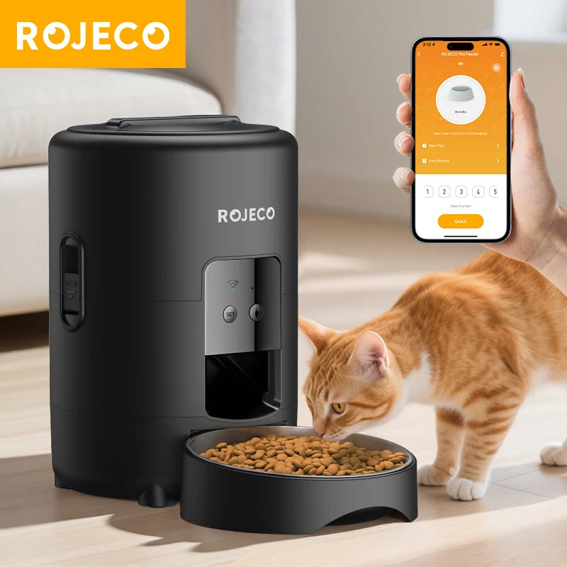 MyPetsBay™ ROJECO Smart Automatic Pet Feeder WiFi App Control Cat & Dog Food Dispenser