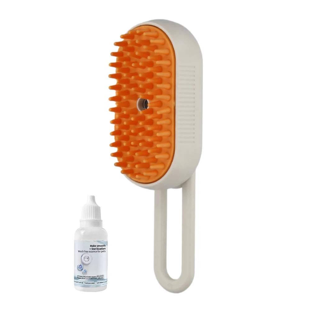 MyPetsBay™ 4-in-1 Steam Grooming Brush for Cats & Dogs USB Rechargeable  Gentle Massage  Easy Hair Removal