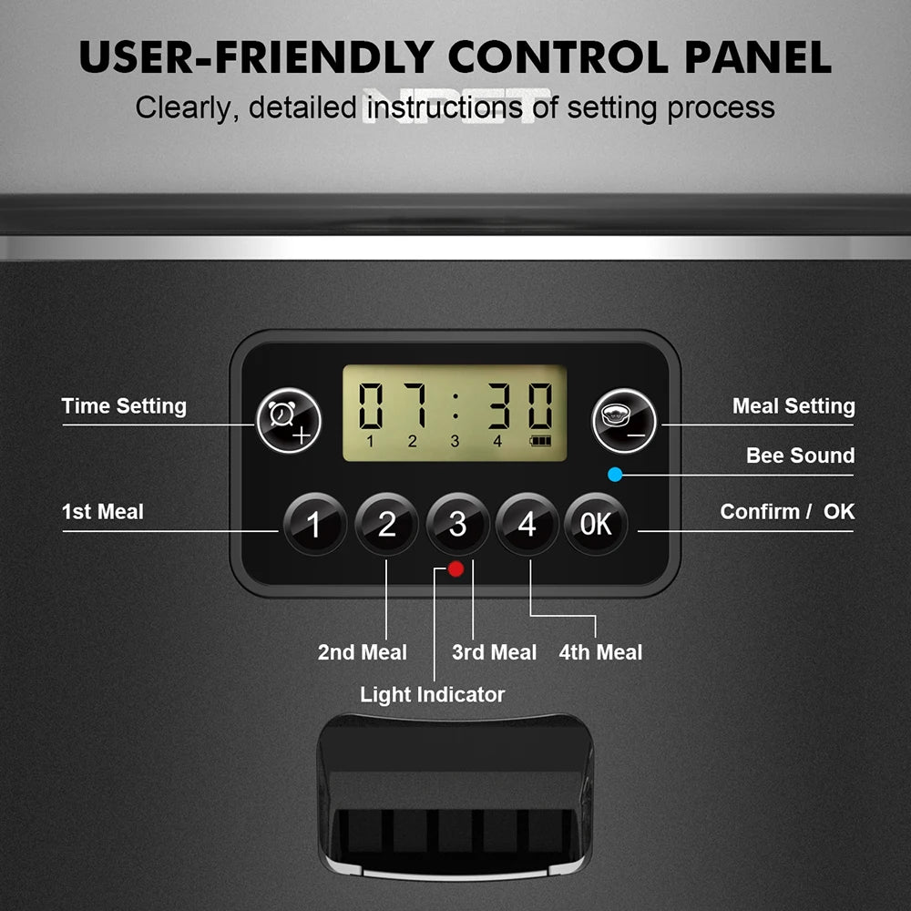 MyPetsBay™ Smart Automatic Pet Feeder 4L App-Controlled Food Dispenser for Cats & Dogs