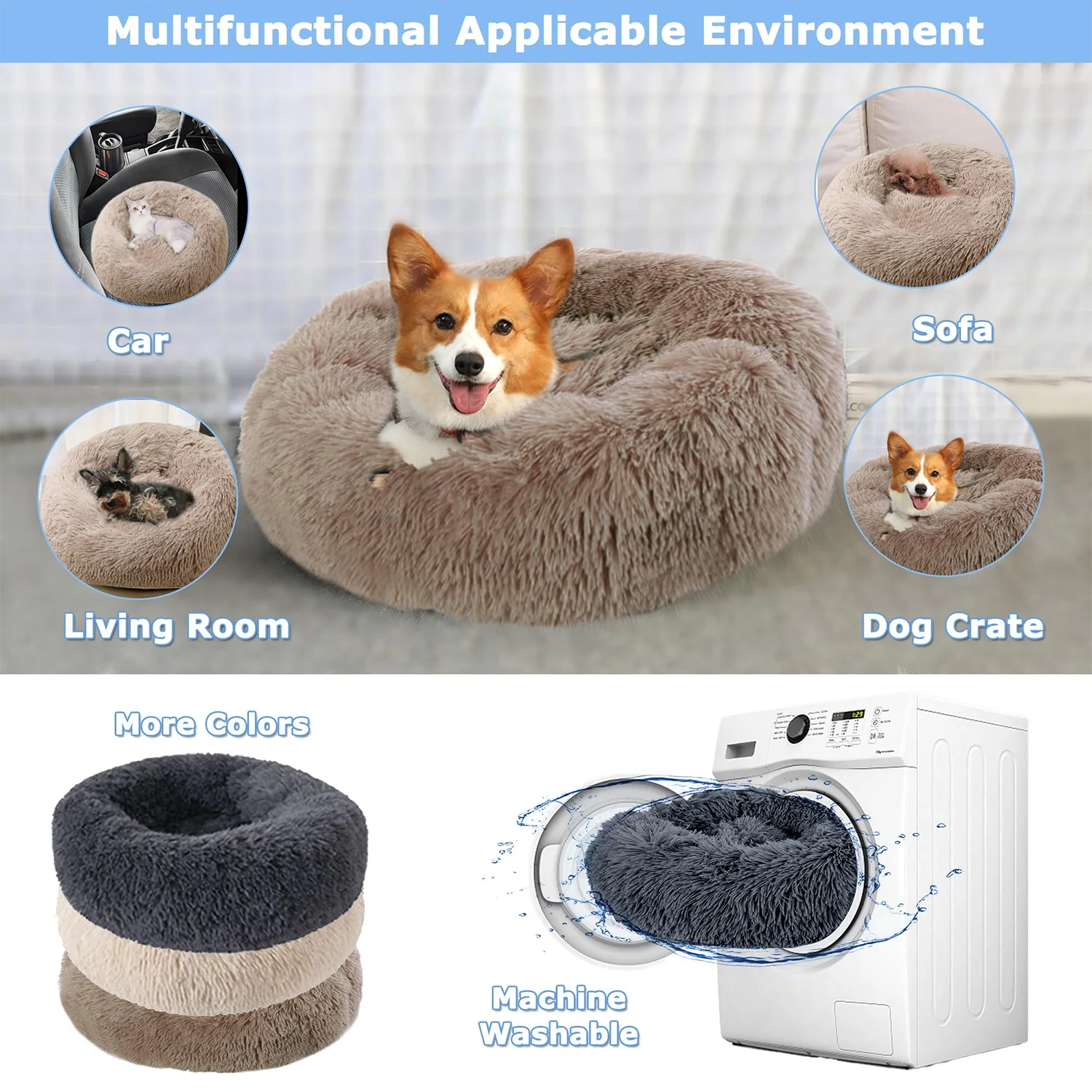 MyPetsBay™ Eco-Friendly Plush Pet Bed – Warm Corduroy Dog & Cat Sofa with Non-Slip Bottom, Machine Washabl
