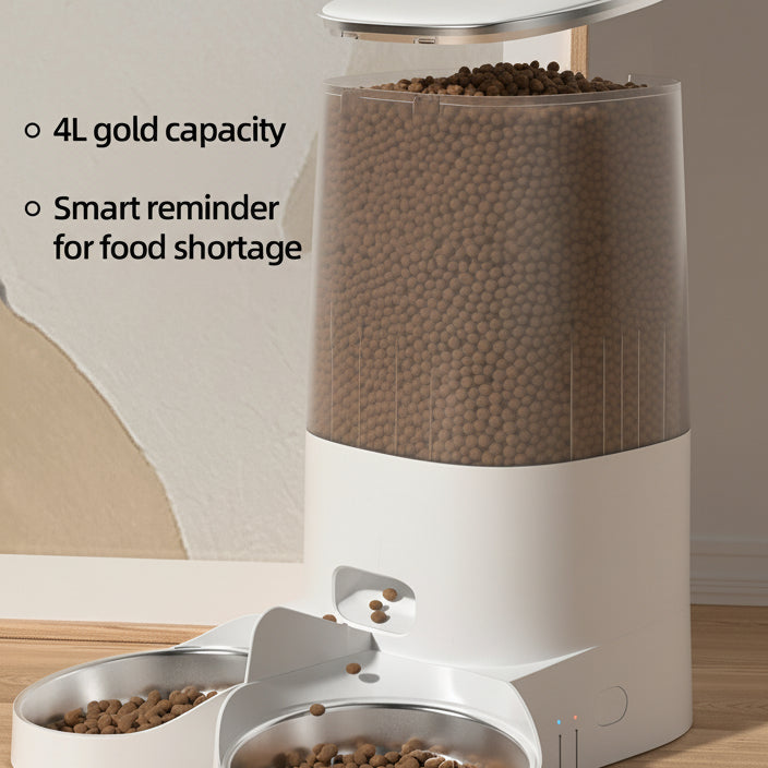 MyPetsBay™ Smart WiFi Automatic Pet Feeder Dual Bowl Food Dispenser for Cats & Dogs