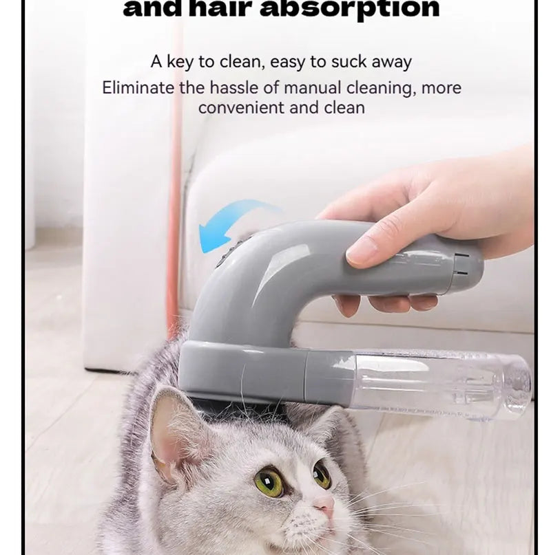 MyPetsBay™ Portable Electric Pet Hair Vacuum & Massage Brush Dual-Purpose Grooming Tool for Cats & Dogs