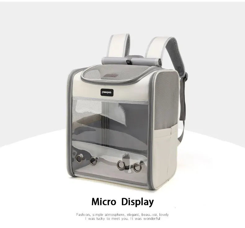 MyPetsBay™ Transparent Pet Backpack Comfort & Adventure for Your Furry Friend