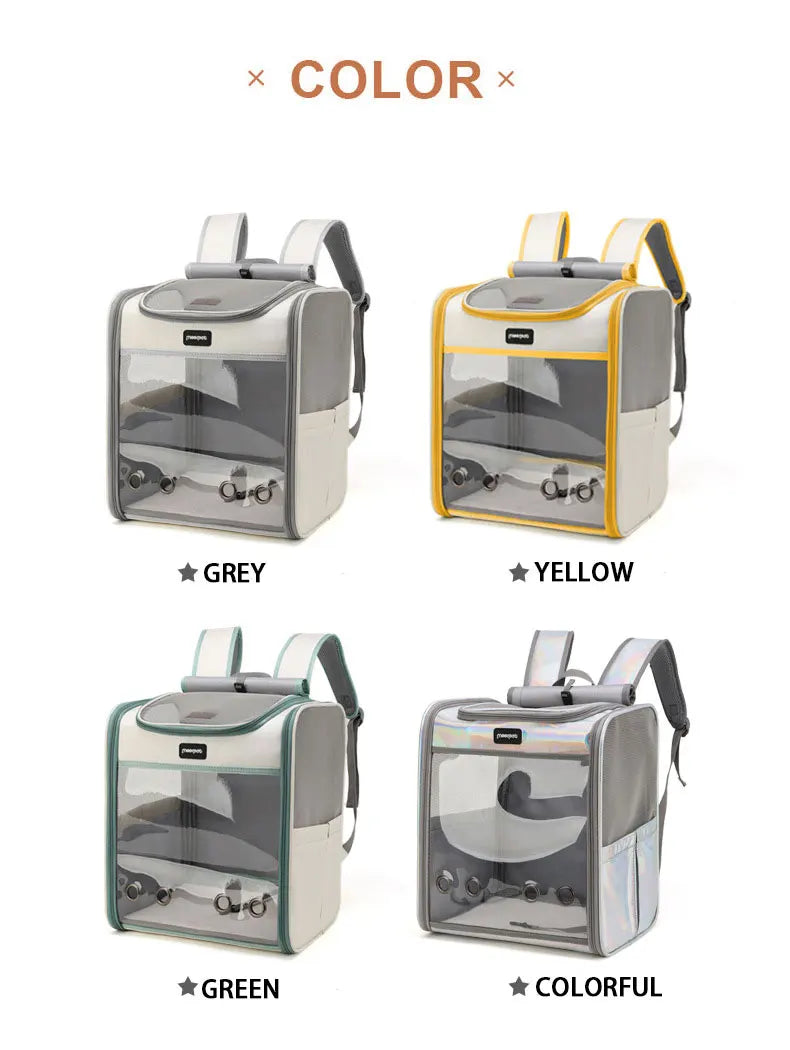 MyPetsBay™ Transparent Pet Backpack Comfort & Adventure for Your Furry Friend