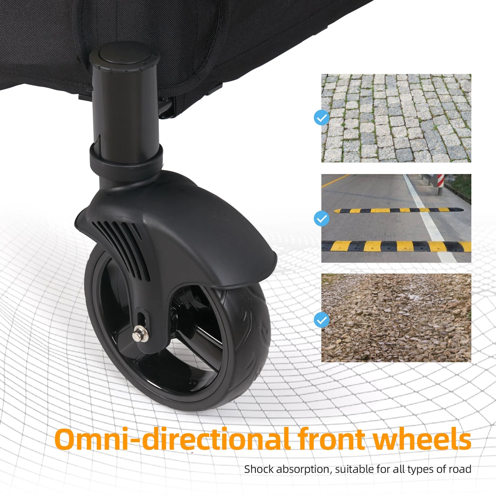 MyPetsBay™ 4-Wheel Foldable Dog Stroller | Heavy-Duty Pet Travel Cart for Medium, Large & XL Dogs (Up to 121 lbs)