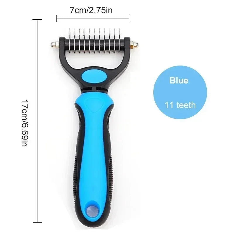 MyPetsBay™ Self-Cleaning Pet Deshedding Comb – Stainless Steel Hair Remover & Grooming Tool for Cats & Dogs