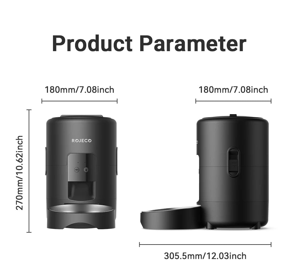 MyPetsBay™ ROJECO Smart Automatic Pet Feeder WiFi App Control Cat & Dog Food Dispenser