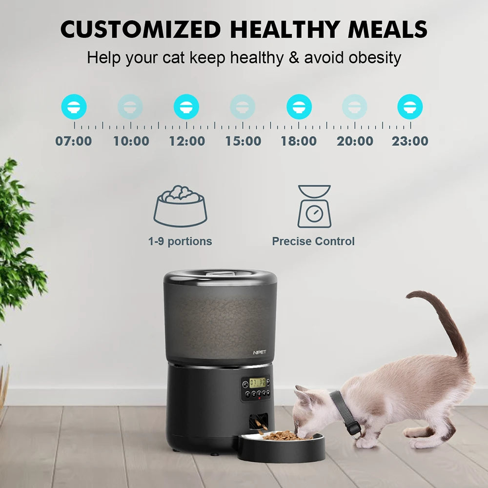 MyPetsBay™ Smart Automatic Pet Feeder 4L App-Controlled Food Dispenser for Cats & Dogs