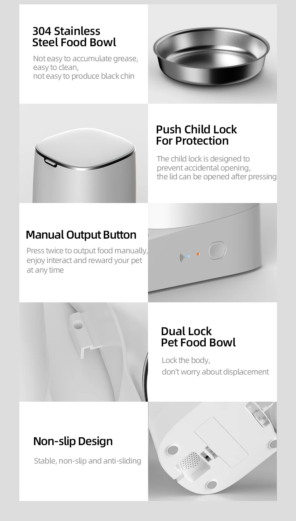 MyPetsBay™ Smart WiFi Automatic Pet Feeder Dual Bowl Food Dispenser for Cats & Dogs