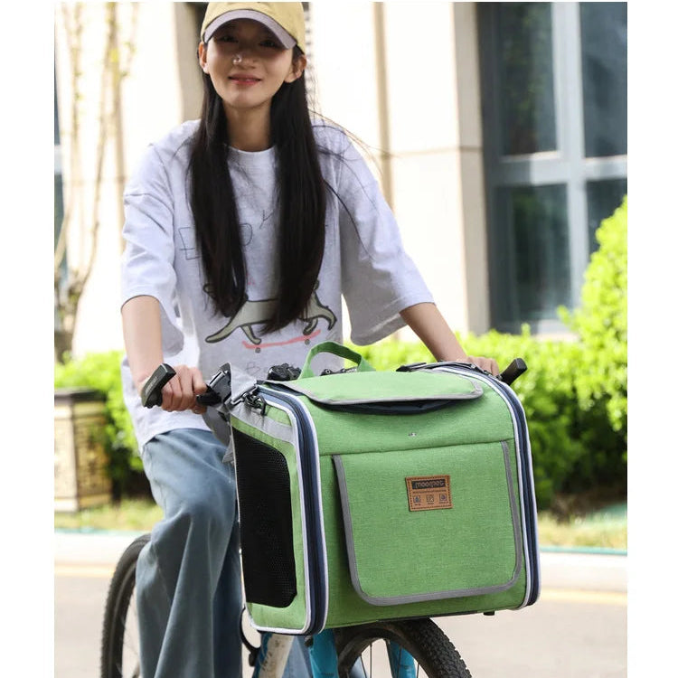 MyPetsBay™ 3-in-1 Bicycle Pet Carrier Bag  Convertible Cat & Small Dog Travel Backpack for Outdoor Adventures