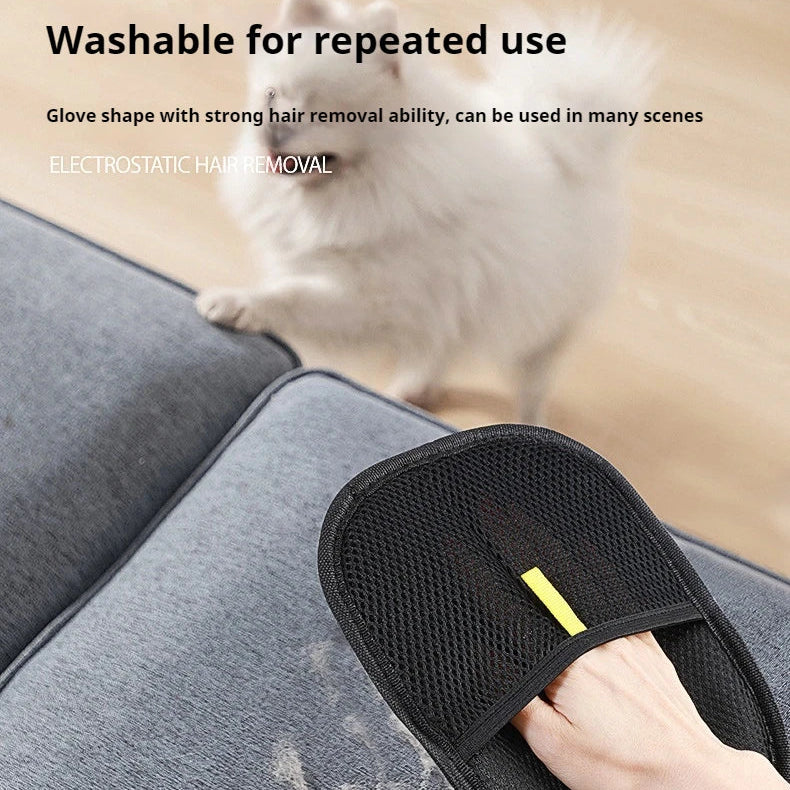 MyPetsBay™ Electrostatic Hair Glove Reusable, Washable Pet Hair Remover for Couch Carpet & Clothes