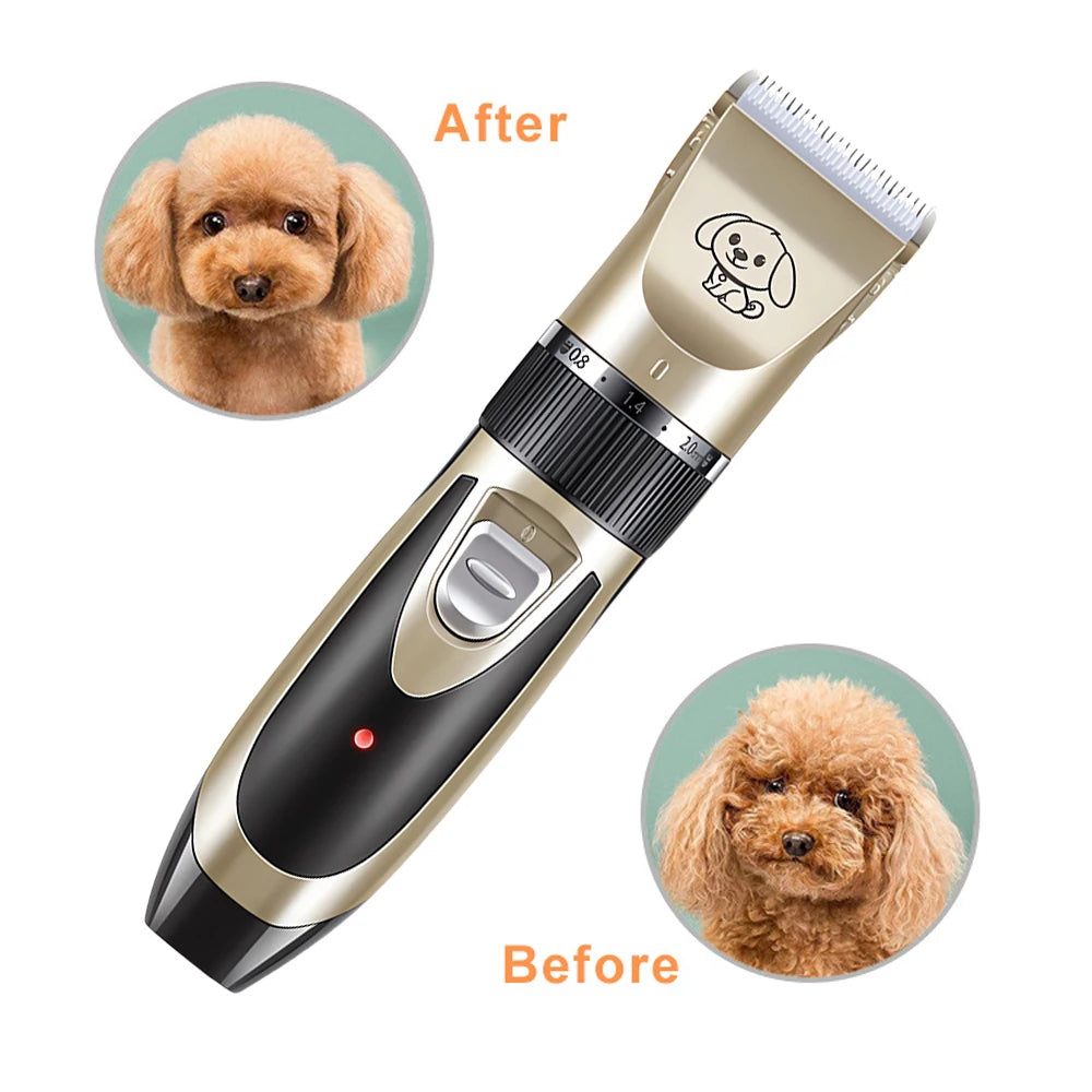 MyPetsBay™ Rechargeable Pet Clipper Grooming Kit – Professional Hair Trimmer & Shaver for Cats & Dogs