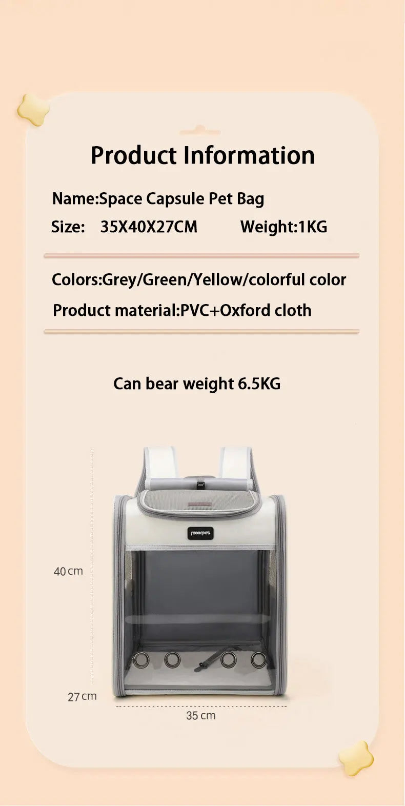 MyPetsBay™ Transparent Pet Backpack Comfort & Adventure for Your Furry Friend