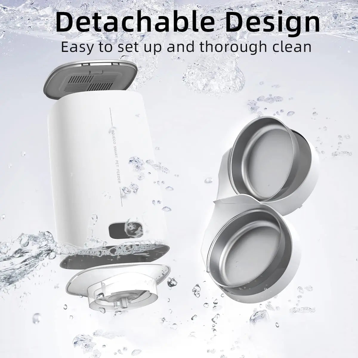 MyPetsBay™ Smart WiFi Automatic Pet Feeder Dual Bowl Food Dispenser for Cats & Dogs