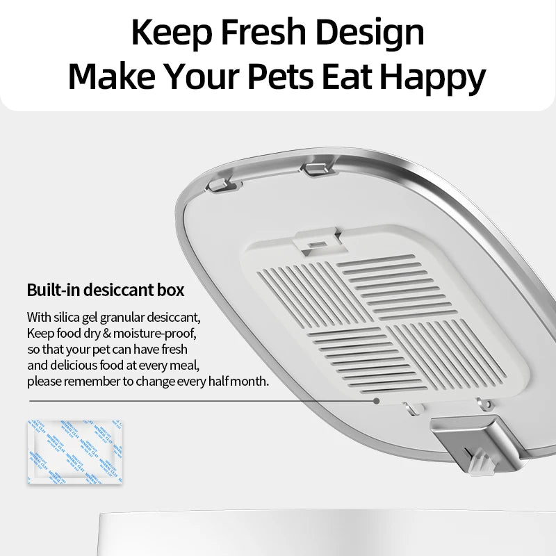 MyPetsBay™ Smart WiFi Automatic Pet Feeder Dual Bowl Food Dispenser for Cats & Dogs